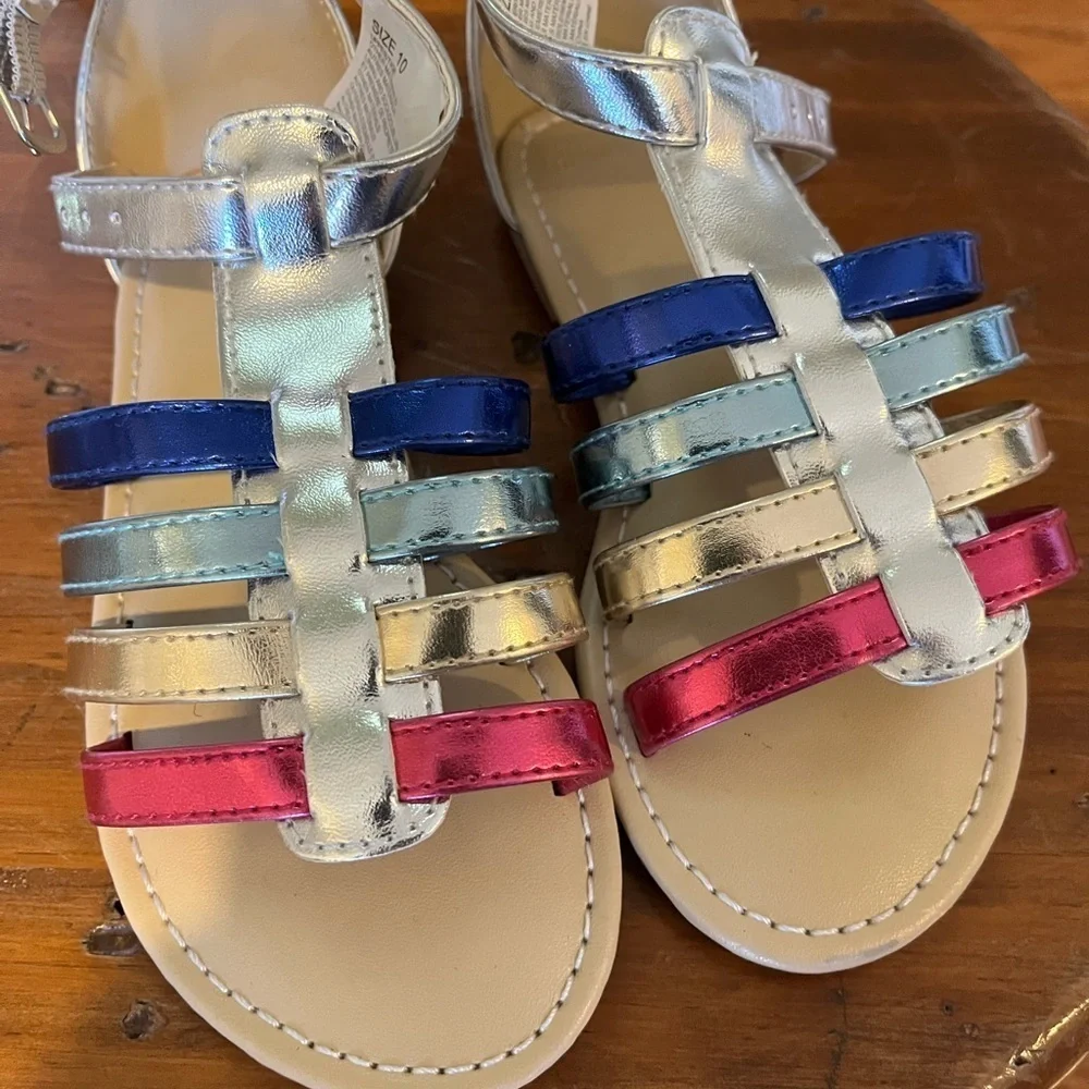 Gymboree toddler size 10 silver sandals, worn once